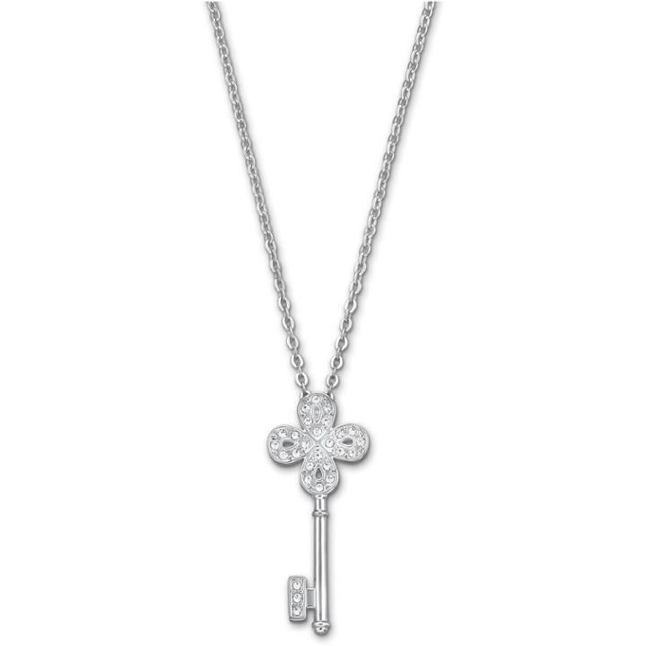 Swarovski Noble Pendant, White, Rhodium Plating