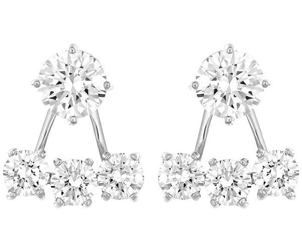 Swarovski Swarovski Attract Pierced Earring Jackets, White, Rhodium Plating White Rhodium-plated