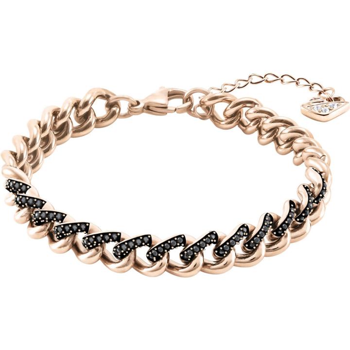 Swarovski Lane Bracelet, Black, Rose Gold Plating