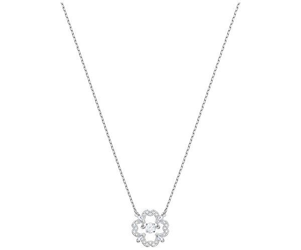 Swarovski Swarovski Sparkling Dance Flower Necklace, White, Rhodium Plating White Rhodium-plated