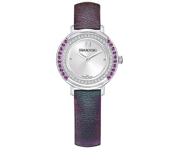 Swarovski Swarovski Playful Mini Watch, Leather Strap, Purple, Silver Tone Purple Stainless Steel
