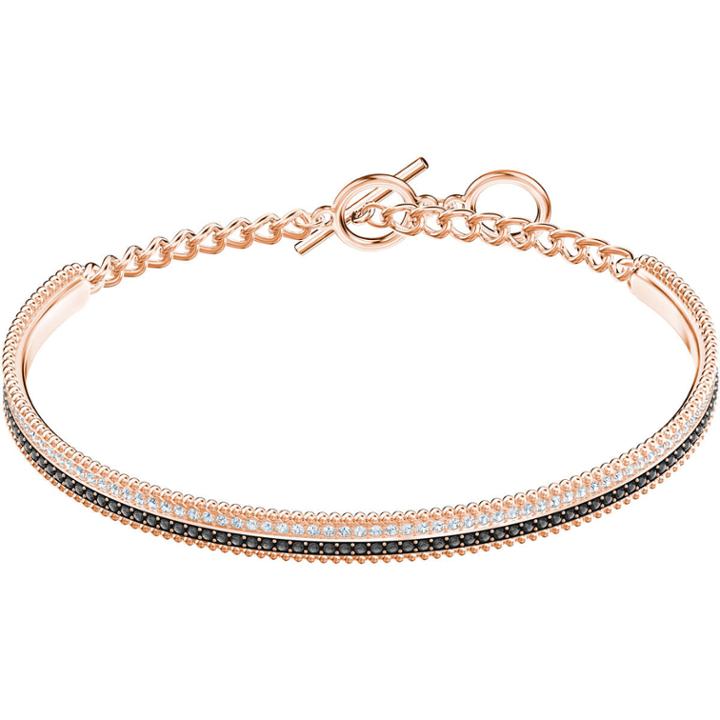 Swarovski Lollypop Bangle, Black, Rose Gold Plating