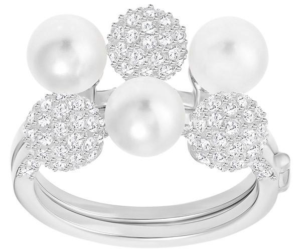 Swarovski Swarovski Fundamental Double Ring, White, Rhodium Plating White Rhodium-plated