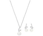 Swarovski Swarovski Gabriella Pearl Set, White, Rhodium Plating White Rhodium-plated