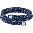 Swarovski Crystaldust Double Bangle, Blue, Stainless Steel