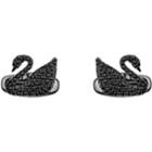 Swarovski Swan Cufflinks , Black, Black Pvd Plating