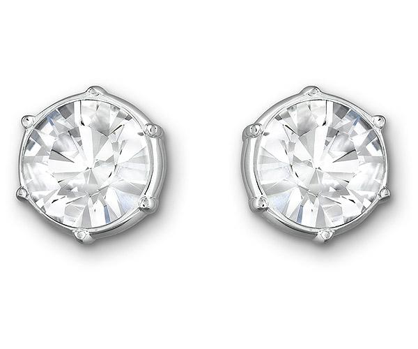Swarovski Swarovski Typical Pierced Earrings, White, Rhodium Plating White Rhodium-plated