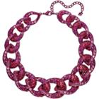Swarovski Tabloid Necklace, Multi-colored, Pink Lacquer Plating