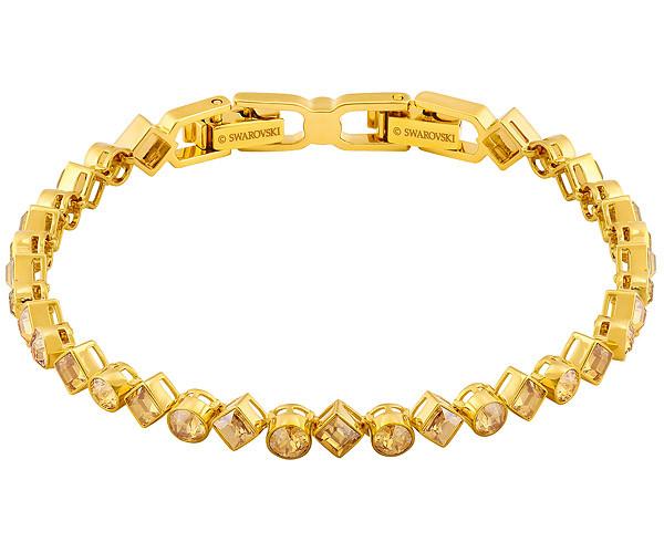 Swarovski Swarovski Tennis Square Bracelet Orange Gold-plated