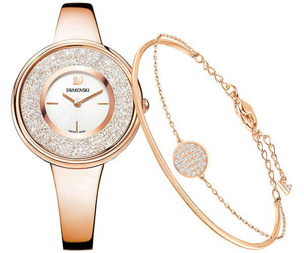 Swarovski Swarovski Crystalline Pure Set, Rose Gold Tone White Rose Gold-plated