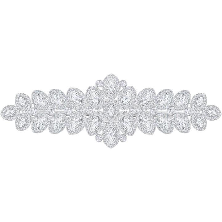 Swarovski Baron Hair Clip, White, Palladium Plating