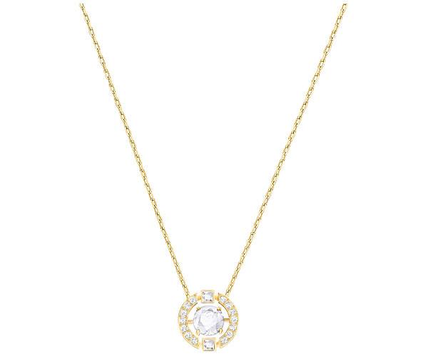 Swarovski Swarovski Sparkling Dance Round Necklace, White, Gold Plating White Gold-plated