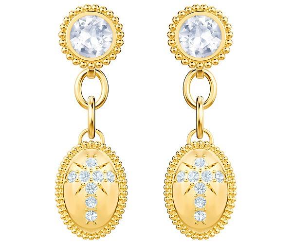 Swarovski Swarovski Magnetic Pierced Earrings, White, Gold Plating White Gold-plated