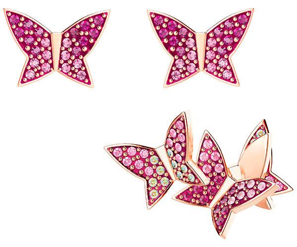 Swarovski Swarovski Lilia Pierced Earring Set, Multi-colored, Rose Gold Plating Light Multi Rose Gold-plated