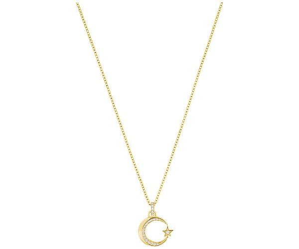 Swarovski Swarovski Crescent And Star Pendant, White, Gold Plating White Gold-plated