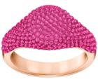 Swarovski Swarovski Stone Signet Ring, Pink, Rose Gold Plating Pink Rose Gold-plated