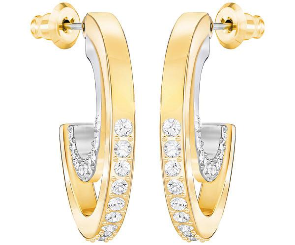 Swarovski Swarovski Circle Hoop Pierced Earrings, Small, White, Mixed Plating White