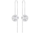 Swarovski Swarovski Hollow Pierced Earrings, Long, White, Rhodium Plating White Rhodium-plated