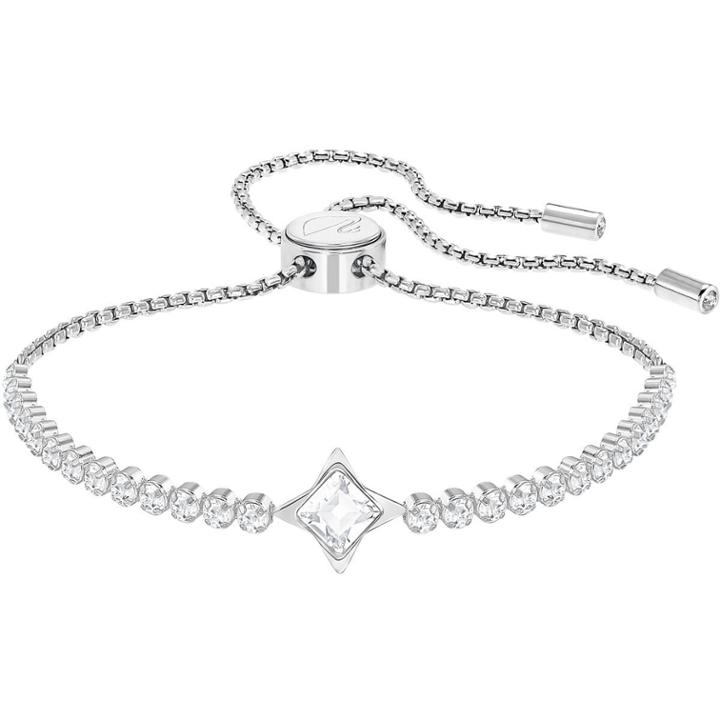 Swarovski Subtle Star Bracelet, White, Rhodium Plating