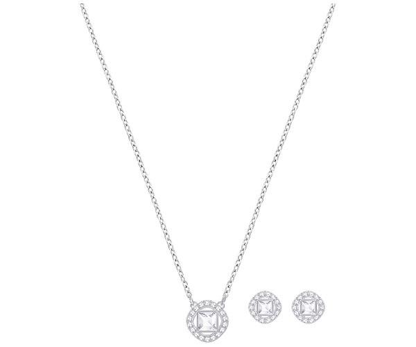 Swarovski Swarovski Angelic Square Set, White, Rhodium Plating White Rhodium-plated
