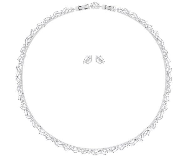 Swarovski Swarovski Henrietta Set, Large, White, Rhodium Plating White Rhodium-plated