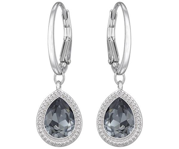 Swarovski Swarovski Aneesa Silver Night Pierced Earrings Gray Rhodium-plated