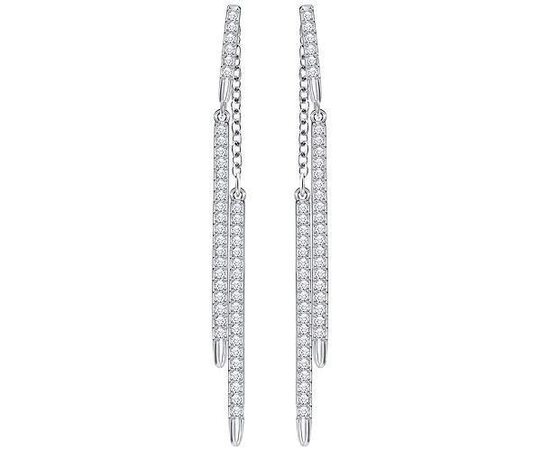 Swarovski Swarovski Fine Pierced Earring Jackets, White, Rhodium Plating White Rhodium-plated