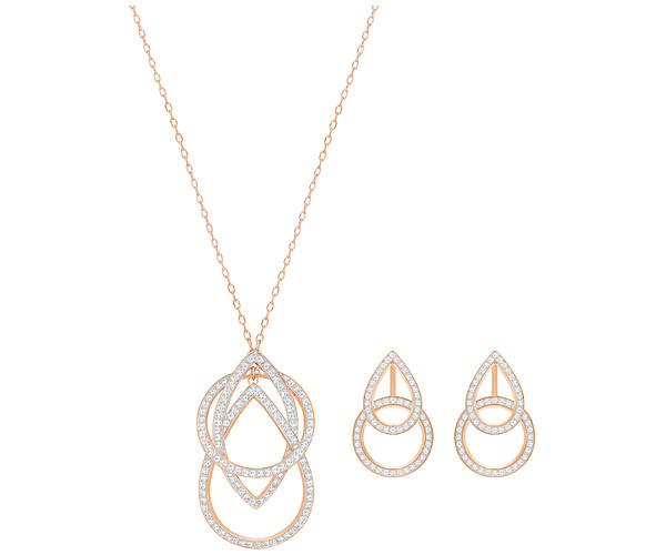 Swarovski Swarovski Genius Set, White, Rose Gold Plating White Rose Gold-plated