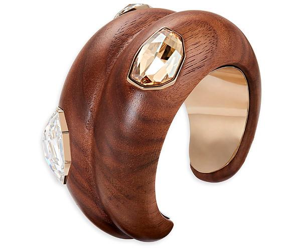Swarovski Swarovski Wood Crystallized Large Cuff, Gold Plating Brown Gold-plated