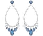 Swarovski Swarovski Tosha Pierced Earrings, Blue, Rhodium Plating Dark Multi Rhodium-plated