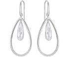 Swarovski Swarovski Lisanne Hoop Pierced Earrings, White, Rhodium Plating White Rhodium-plated