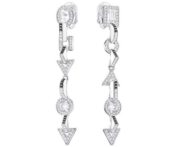 Swarovski Swarovski Look Alike Clip Earrings, Multi-colored, Rhodium Plating Light Multi Rhodium-plated