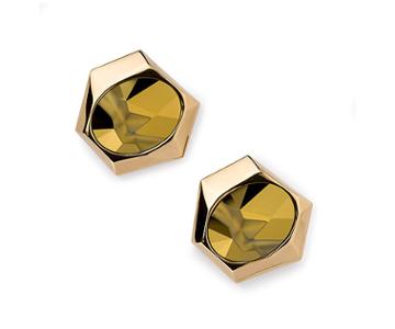 Swarovski Swarovski Atelier Swarovski By Jean Paul Gaultier, Reverse Stud Pierced Earrings Brown Gold-plated