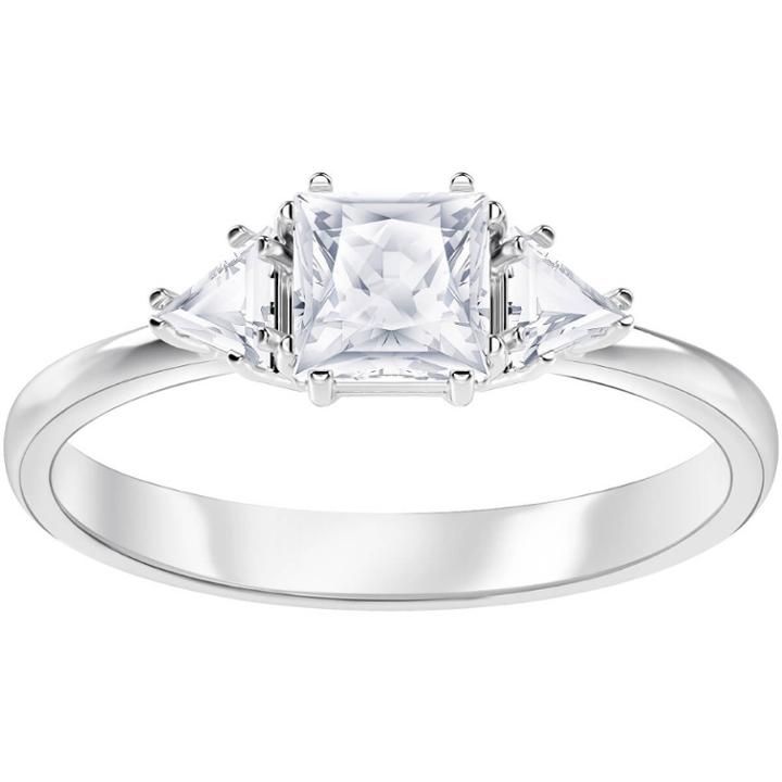Swarovski Attract Trilogy Ring, White, Rhodium Plating