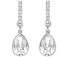 Swarovski Swarovski Attention Pierced Earrings, White, Rhodium Plating White Rhodium-plated