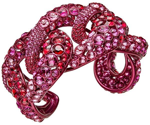 Swarovski Swarovski Tabloid Cuff, Multi-colored, Pink Lacquer Plating Dark Multi