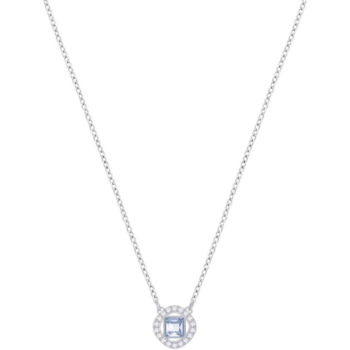 Swarovski Angelic Square Pendant, Blue, Rhodium Plating