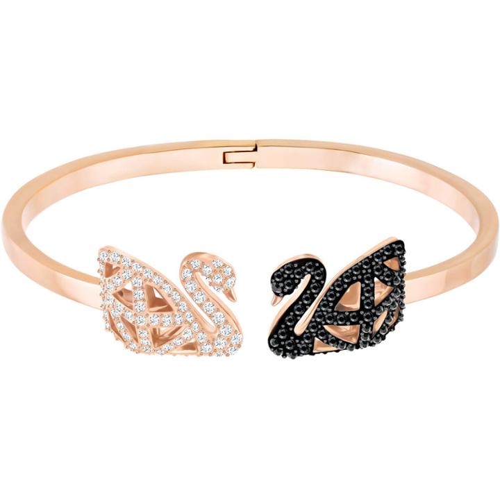 Swarovski Facet Swan Bangle, Multi-colored, Mixed Plating