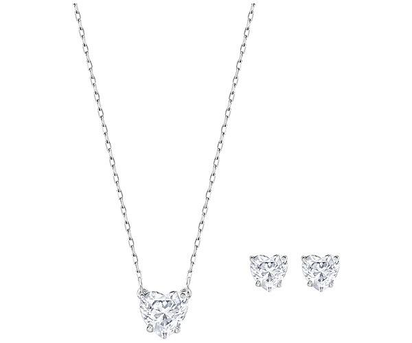 Swarovski Swarovski Attract Set, White, Rhodium Plating White Rhodium-plated