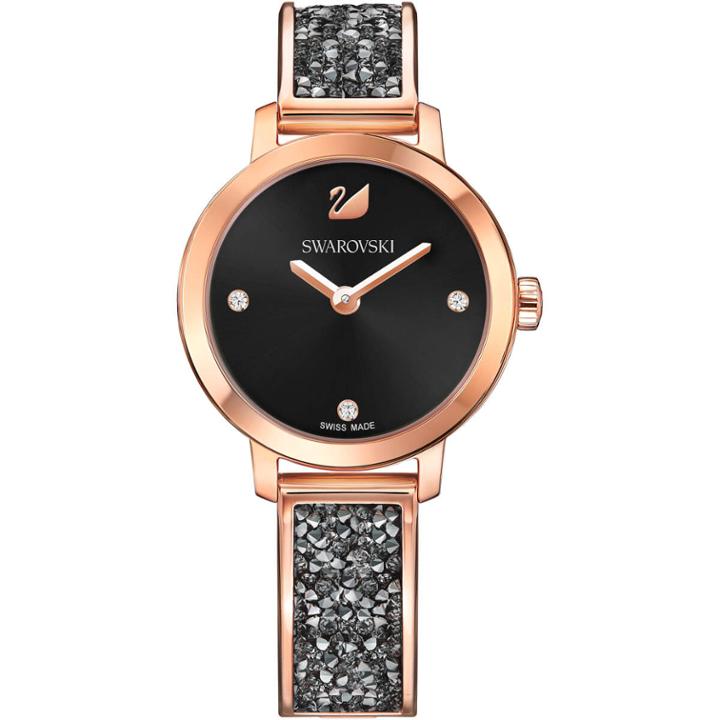 Swarovski Cosmic Rock Watch, Metal Bracelet, Black, Rose Gold Tone
