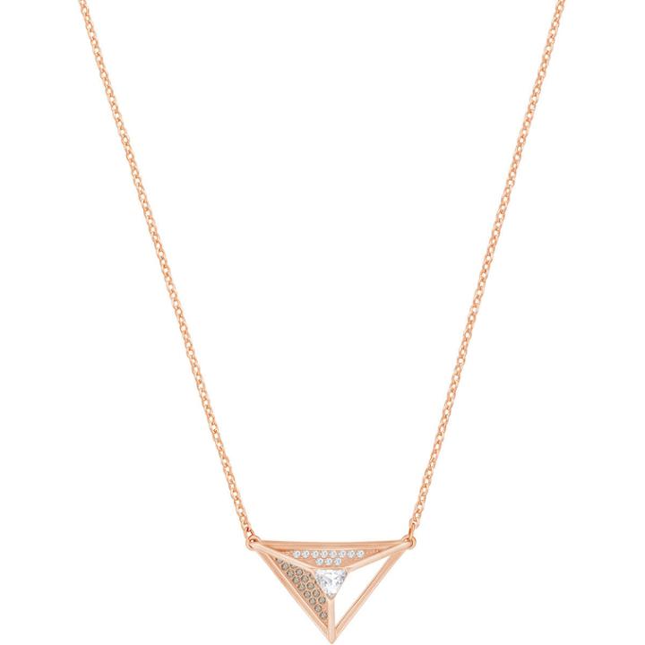 Swarovski Hillock Triangle Pendant, White, Rose Gold Plating