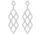 Swarovski Swarovski Lace Chandelier Pierced Earrings, White, Rhodium Plating White Rhodium-plated