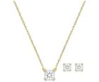 Swarovski Swarovski Attract Square Set, White, Gold Plating White Gold-plated