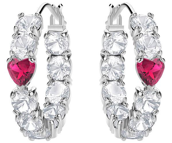 Swarovski Swarovski Love Hoop Pierced Earrings, White, Rhodium Plating White Rhodium-plated