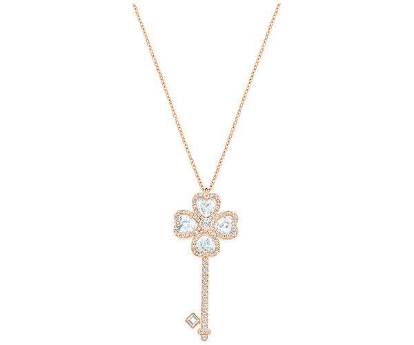 Swarovski Swarovski Deary Key Pendant, Large, White, Rose Gold Plating White Rose Gold-plated