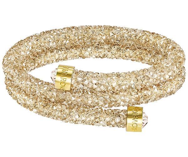 Swarovski Swarovski Crystaldust Double Bangle, Golden Brown Gold-plated