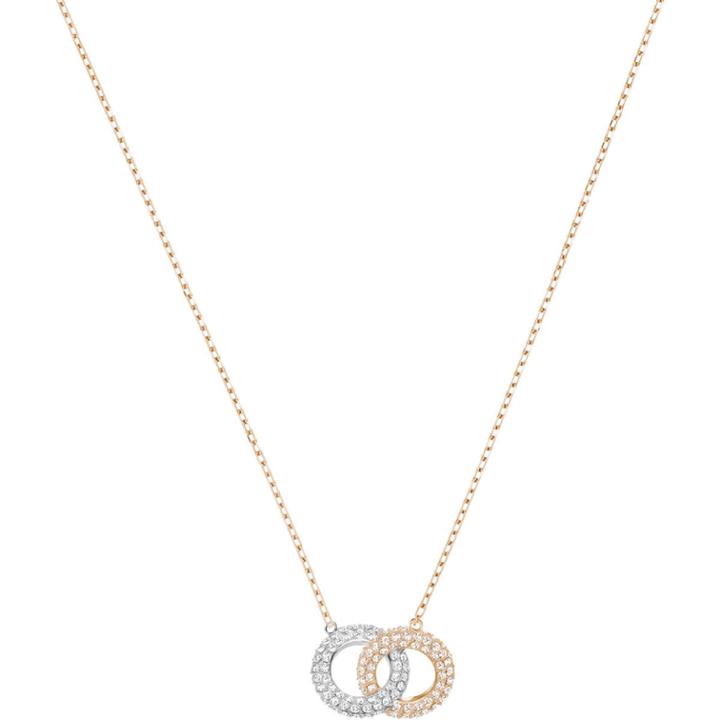 Swarovski Stone Necklace, Multi-colored, Rose Gold Plating