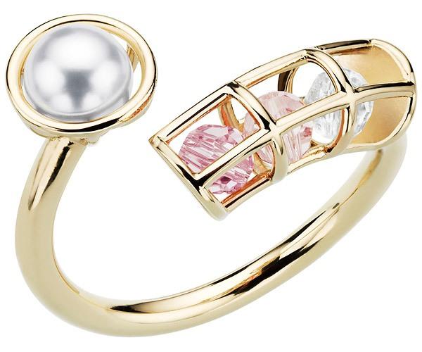 Swarovski Swarovski Nostalgia Spiral Ring, Pink, Gold Plating Pink Gold-plated