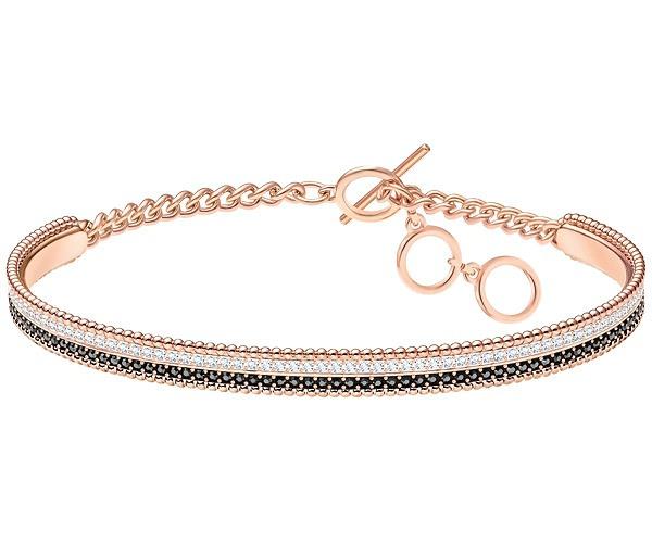 Swarovski Swarovski Lollypop Bangle, Black, Rose Gold Plating Teal Rose Gold-plated