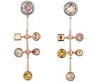 Swarovski Swarovski Arbol Pierced Earrings, Multi-colored, Rose Gold Plating Brown Rose Gold-plated